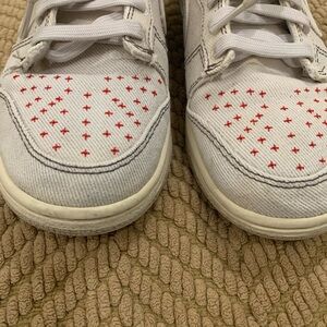 Kids White and Red Sneakers